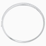 Hyperbola bangle White, Rhodium plated